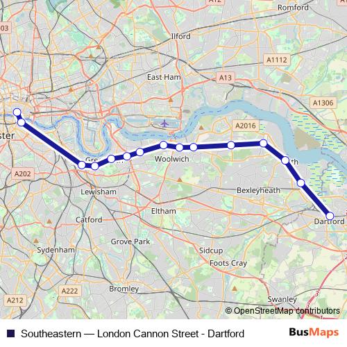 Southeastern bus Line Map