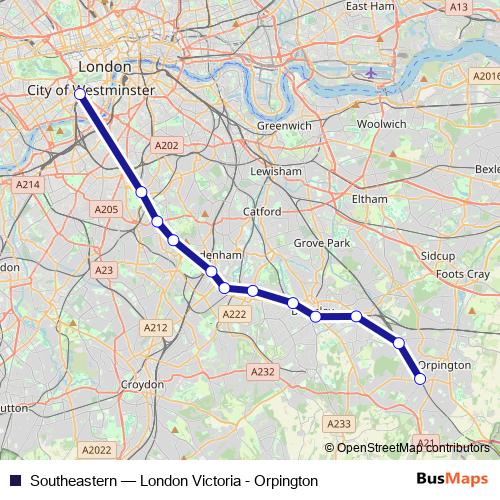 Southeastern bus Line Map