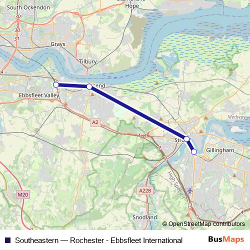 Southeastern bus Line Map