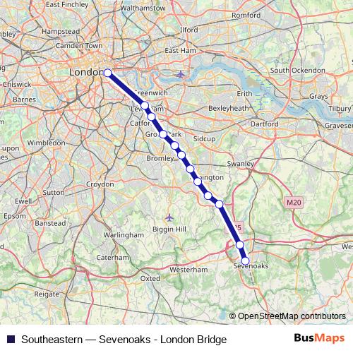 Southeastern bus Line Map