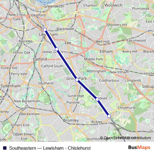 Southeastern bus Line Map