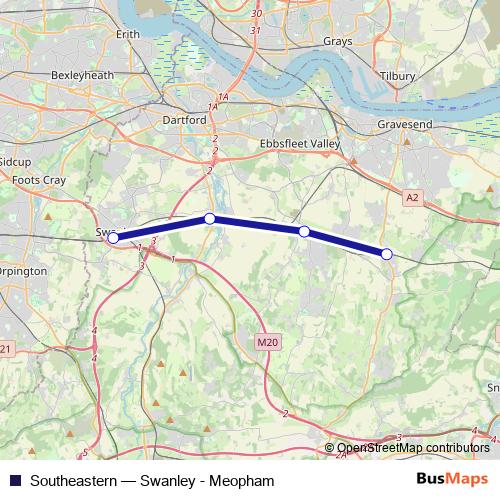 Southeastern bus Line Map