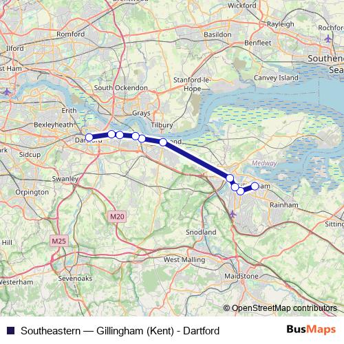 Southeastern bus Line Map