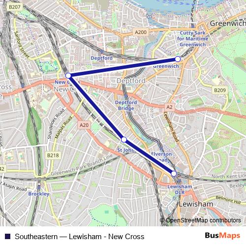 Southeastern bus Line Map