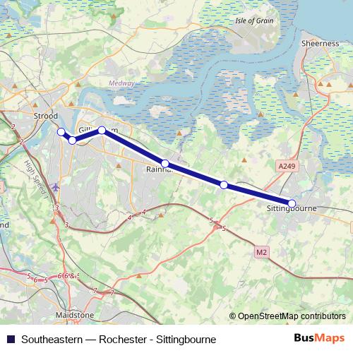 Southeastern bus Line Map