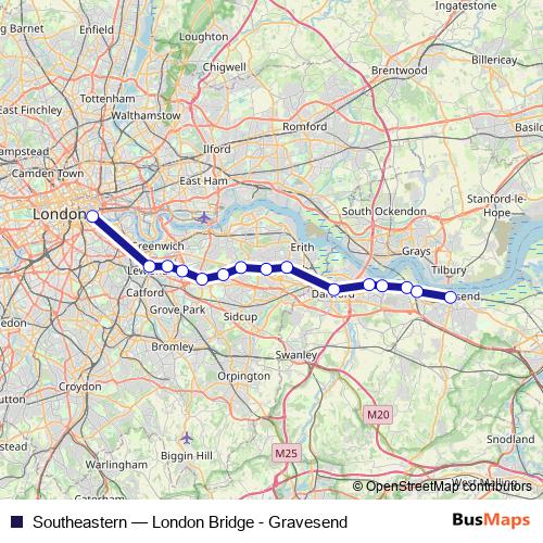 Southeastern bus Line Map