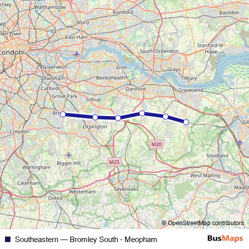 Southeastern bus Line Map