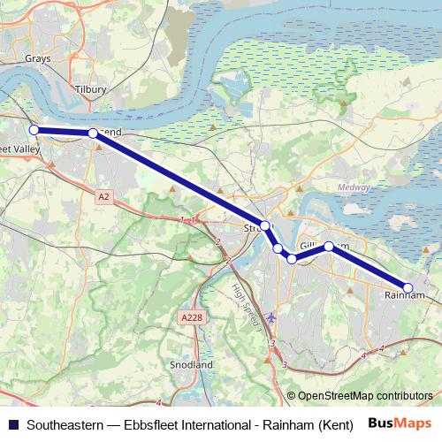 Southeastern bus Line Map