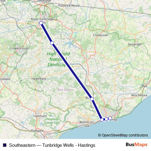 Southeastern bus Line Map