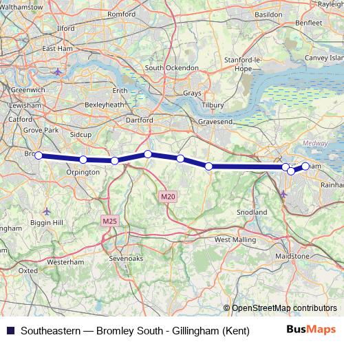 Southeastern bus Line Map