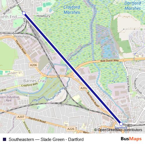 Southeastern bus Line Map