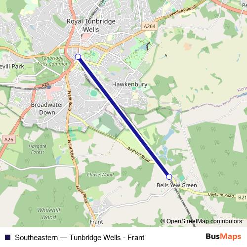 Southeastern bus Line Map