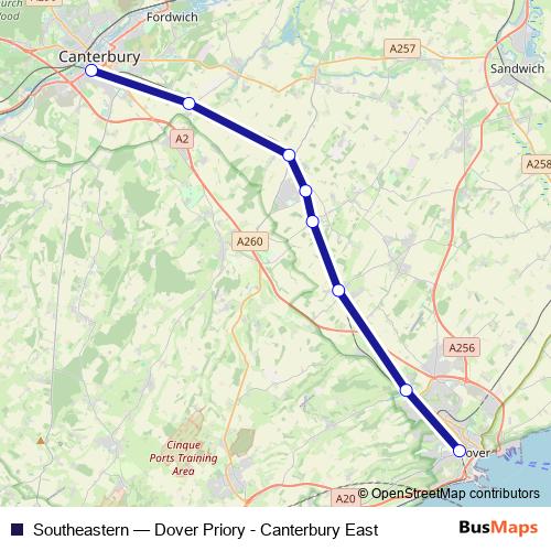 Southeastern bus Line Map