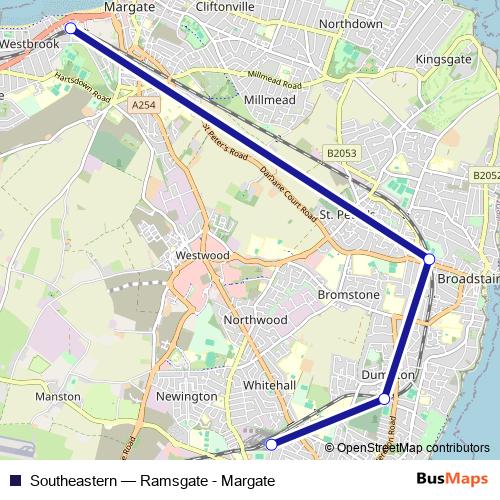 Southeastern bus Line Map