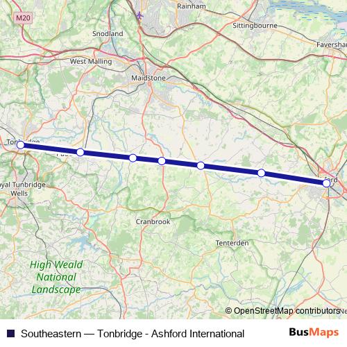 Southeastern bus Line Map