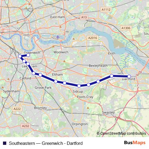 Southeastern bus Line Map