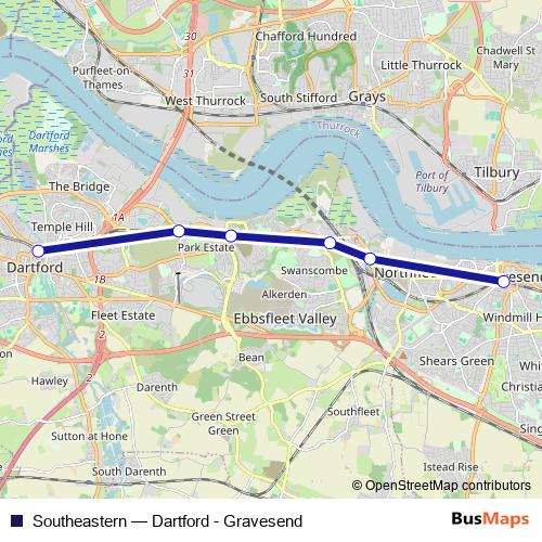 Southeastern bus Line Map