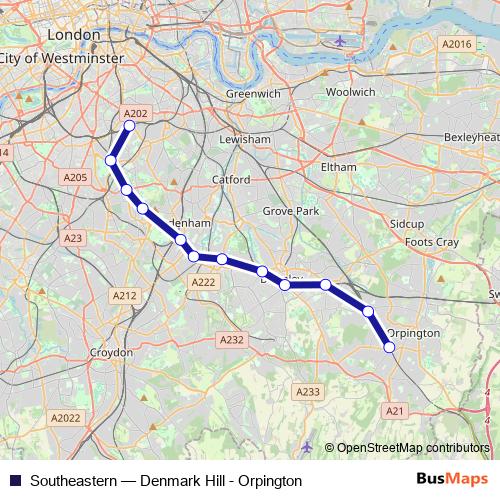 Southeastern bus Line Map