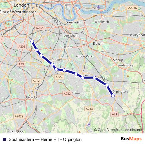 Southeastern bus Line Map