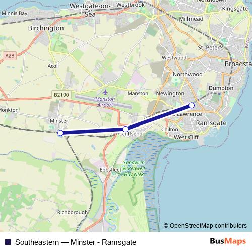 Southeastern bus Line Map