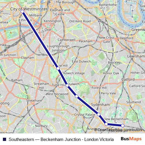 Southeastern bus Line Map