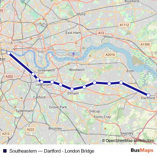 Southeastern bus Line Map