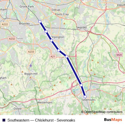 Southeastern bus Line Map