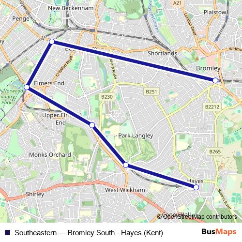 Southeastern bus Line Map