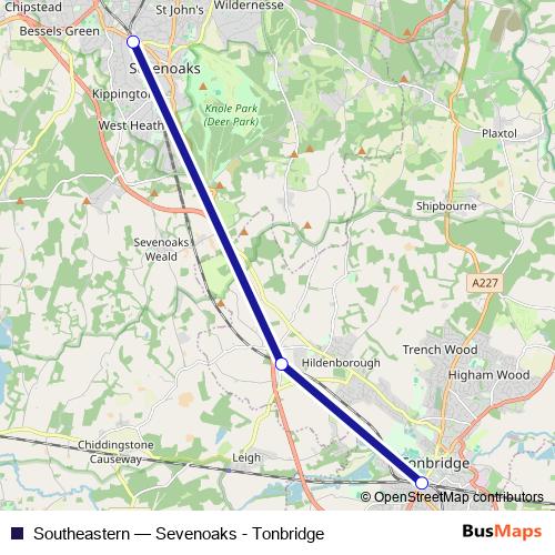 Southeastern bus Line Map