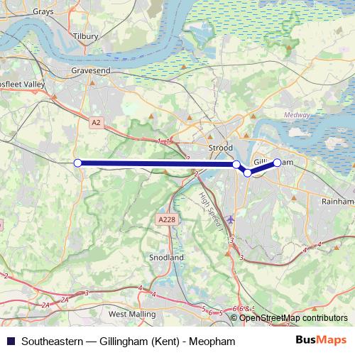 Southeastern bus Line Map