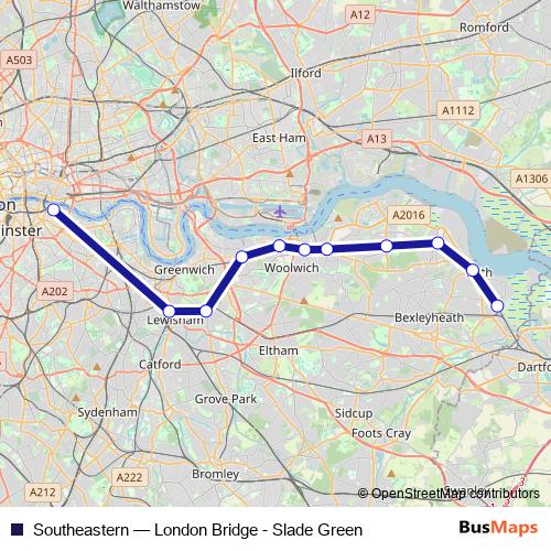 Southeastern bus Line Map