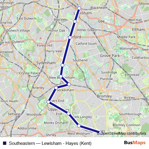 Southeastern bus Line Map