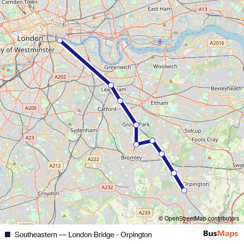 Southeastern bus Line Map