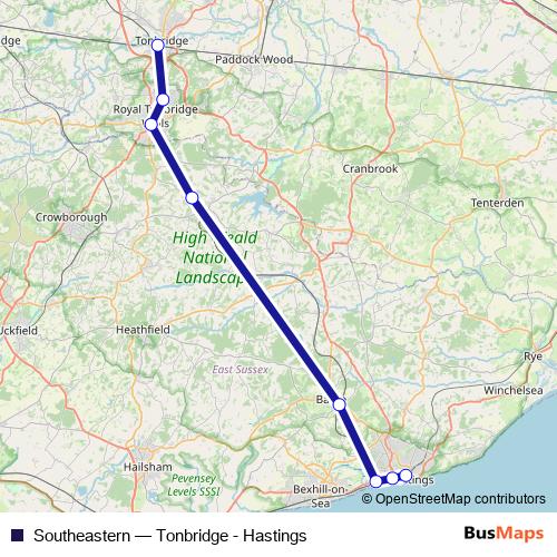 Southeastern bus Line Map