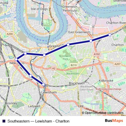 Southeastern bus Line Map