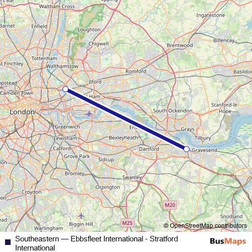 Southeastern bus Line Map