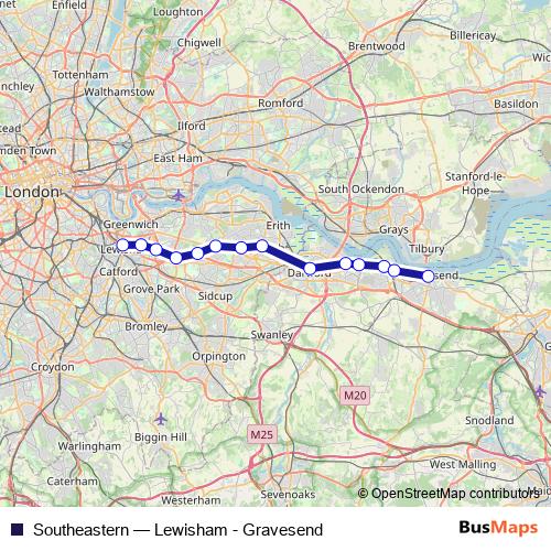 Southeastern bus Line Map