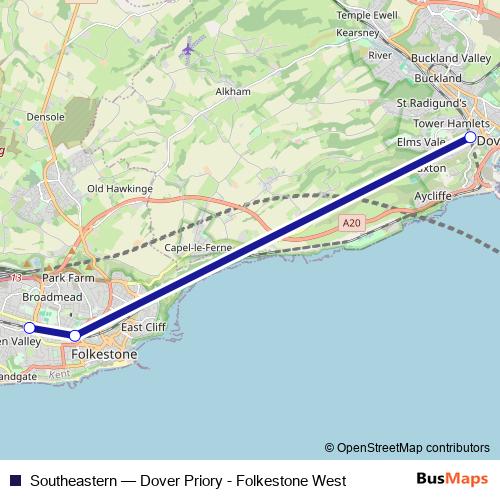 Southeastern bus Line Map