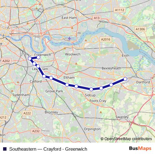 Southeastern bus Line Map