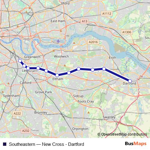Southeastern bus Line Map