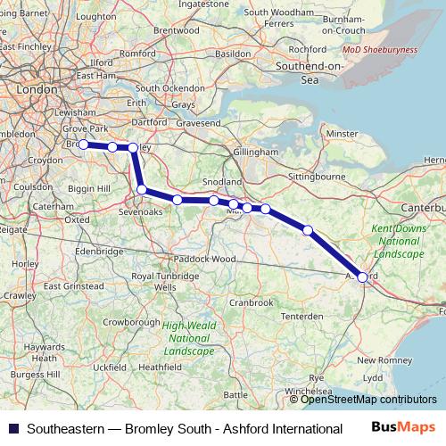 Southeastern bus Line Map