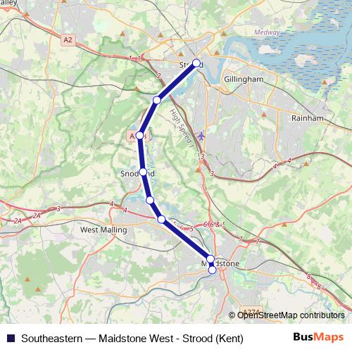 Southeastern bus Line Map