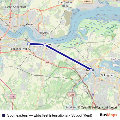 Southeastern bus Line Map