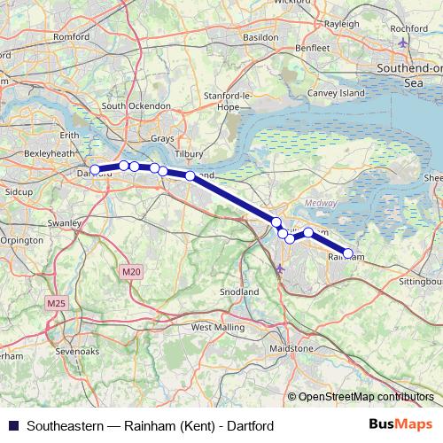 Southeastern bus Line Map