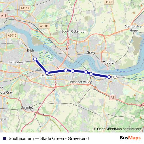 Southeastern bus Line Map