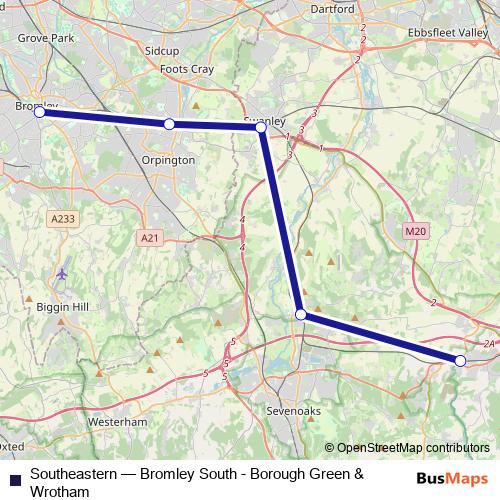 Southeastern bus Line Map