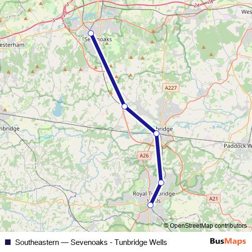 Southeastern bus Line Map