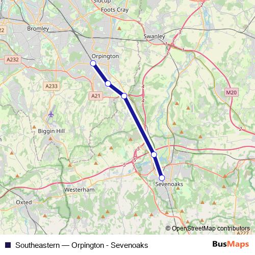 Southeastern bus Line Map
