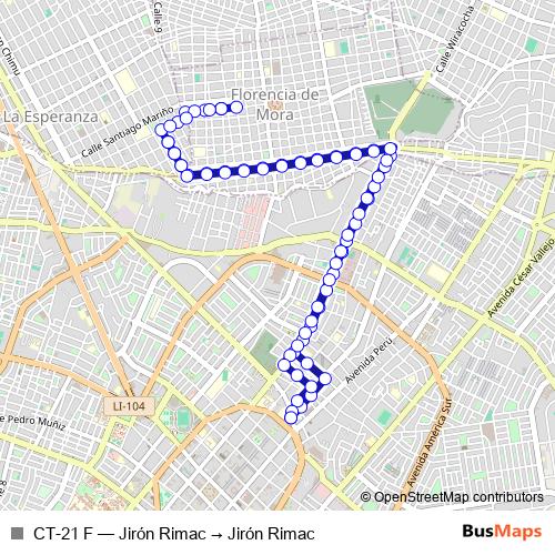 CT-21 F bus Line Map