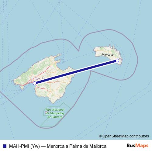 MAH-PMI (Yw) air Line Map